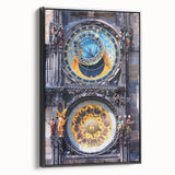 Black and white framed canvas of Prague landscape, ideal for bedroom wall art with a vintage poster feel.