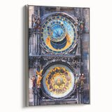 Framed canvas of a vintage Prague landscape in colorful art style, ideal for living room decor.