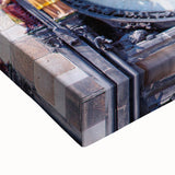 Black and white landscape art painting of Prague on stretched canvas, ideal for bedroom wall decor.