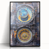 Framed acrylic print of Prague with muted earth tones, ideal for modern art wall decor.