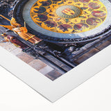 Art deco poster of Prague skyline in muted earth tones on rolled canvas, suitable for dining room wall art.