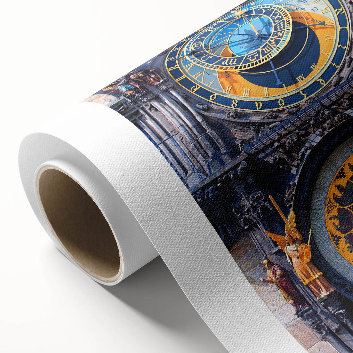 Art deco poster of Prague skyline in pastel shades on rolled canvas, ideal for nursery wall art or dining room decor.