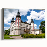 Framed canvas landscape art painting depicting a colorful Czech Republic scenery, ideal for living room decor.