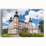 Black and white stretched canvas of a bustling European city street scene, ideal for kitchen wall art.