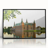 Large abstract wall art depicting a Danish landscape in muted earth tones on a framed acrylic.