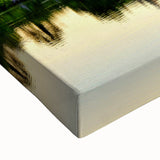 Black and white landscape art painting of a serene Danish countryside on stretched canvas, ideal for bedroom wall art.