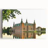 Black and white photograph of a European cityscape on stretched canvas, ideal for kitchen wall art or bedroom decor.