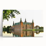 Black and white photograph of a European cityscape on a large stretched canvas, ideal for kitchen wall art.