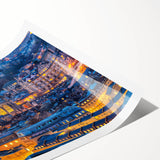 Extra large rolled print of line art flowers in subtle hues, ideal for large living room wall art.