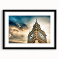 Extra large framed wall art depicting an abstract rendition of Big Ben in vibrant, textured colors.
