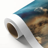 Art Deco poster of Big Ben with muted gray and blue tones on rolled canvas, ideal for nursery wall art.