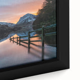 Extra large framed canvas featuring a textured black wall art scene of Europe's Cumbria landscape, with colorful accents.