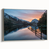 Framed canvas landscape art painting depicting Cumbria, England in muted earth tones, ideal for a study or office wall.