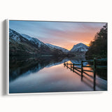 Vintage poster art of Cumbria, England, featuring colorful countryside scenery on extra large framed canvas.