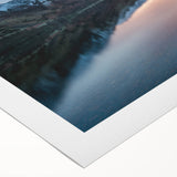 Art deco poster of Cumbria landscape in muted earth tones on rolled canvas, suitable for dining room wall art.