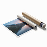 Extra large rolled print of Cumbria’s countryside with vibrant green and floral elements, ideal for classy bathroom wall art.