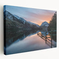 Large art of Cumbria, England scenery in muted green and brown tones on stretched canvas, ideal for kitchen wall art.