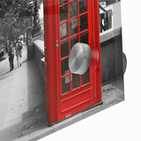 Large abstract depiction of London on acrylic glass in mid-century modernist style, ideal for dining room art.