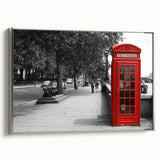 Landscape art painting of London featuring the Big Ben in muted gray and black tones on a framed canvas.