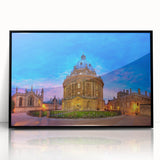 Large abstract depiction of Oxford in muted earth tones on a framed acrylic, ideal for dining room art.