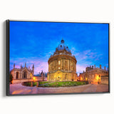 Black and white landscape art painting of Oxford, on framed canvas, ideal for bedroom wall art.