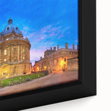 Extra large framed canvas of a textured depiction of Oxford, featuring a black and colorful art style.