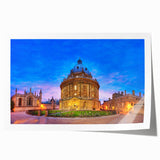 Extra large rolled print of Oxford, England, featuring historic architecture and vibrant green landscapes.