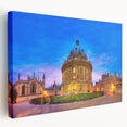 Oxford cityscape on large stretched canvas with muted earth tones, ideal for kitchen wall art.