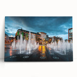 Black and white stretched canvas of Piccadilly, England, ideal for kitchen wall art.