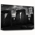 Acrylic print of Stonehenge with muted earth tones, ideal for bedroom or dining room decor.