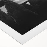 Art deco poster of Stonehenge in muted earth tones on rolled canvas, suitable for dining room wall art.