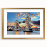 Abstract art print of the Thames River in muted blue and gray tones on a framed canvas, ideal for dining room decor.