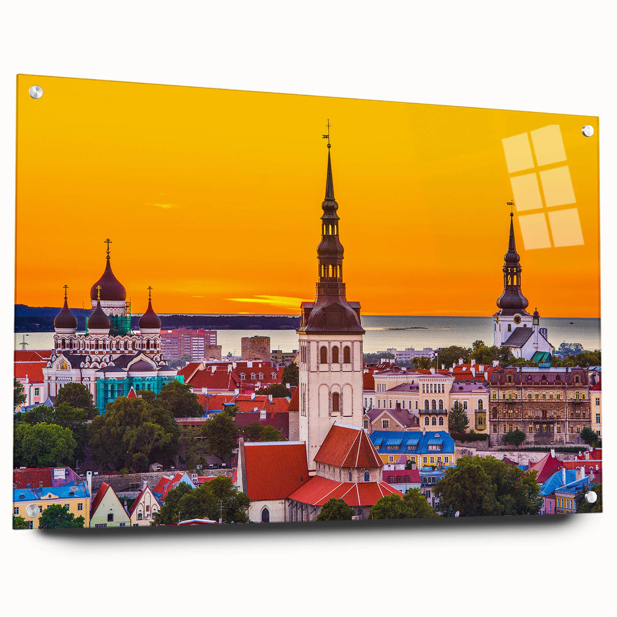 Large abstract wall art of a European scenery in Estonia, rendered on acrylic glass.