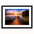 Extra large abstract art print of colorful, textured scenery in Finland, framed in black, ideal for living room decor.