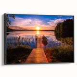 Black and white framed canvas of a vintage Finnish landscape, ideal for bedroom wall art.