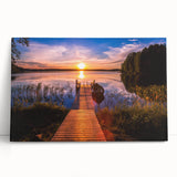 Large black and white photo of a serene Finnish landscape on stretched canvas, ideal for kitchen wall art.