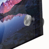 Large abstract depiction of the French Alps in muted earth tones on acrylic glass, ideal for dining room art.