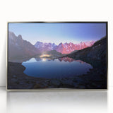 Large art print of the French Alps in muted earth tones on a framed acrylic, ideal for modern art wall decor.