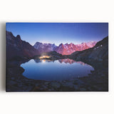 Black and white image of the French Alps on a large stretched canvas, ideal for kitchen wall art or bedroom ambiance.