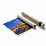 Extra large rolled print of Lyon, France scenery with vibrant floral elements, ideal for classy bathroom wall art.
