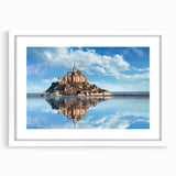 Textured art print of a serene French landscape in muted earth tones on a white-framed canvas, ideal for bedroom decor.