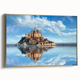 Vintage poster art of a French landscape on a framed canvas, featuring muted earth tones, ideal for bedroom wall decor.