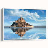 Vintage poster art of a scenic French landscape on extra large framed canvas, featuring colorful art in pastel shades.