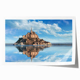 Extra large rolled print of a floral scene in France with vibrant green and colorful flowers.