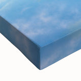 Large art of a black and white landscape painting of a French scenery on stretched canvas, suitable for bedroom wall decor.