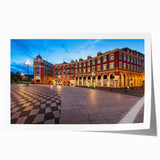 Extra large rolled print of a scenic Nice, France landscape in pastel shades, suitable for dining room wall art.