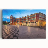 Black and white stretched canvas of Nice, France coastline, ideal for kitchen wall art or bedroom ambiance.