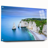 Acrylic print of a Normandy landscape in soft pastel shades, ideal for bedroom or dining room decor.