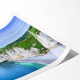 Extra large wall art featuring line art flowers in muted tones on a rolled print, ideal for large living room decor.