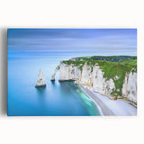 Black and white stretched canvas of Normandy, France scenery, ideal for kitchen wall art or bedroom ambiance.